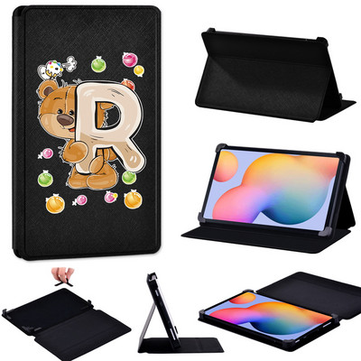 Tablet tok Samsung Tab S2 8.0/Tab S3/Tab S4 10.5/S5e T720/S6 T865/S6 Lite Bear Letters Bőr állvány Állítható méretű borítóhoz