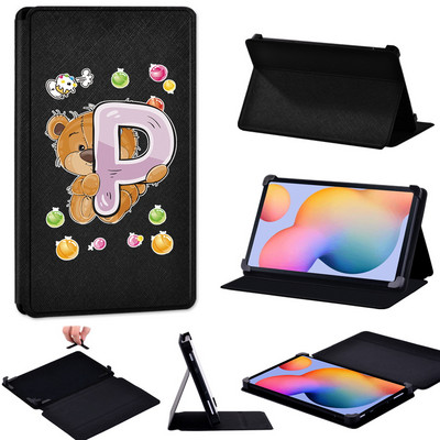 Tablet tok Samsung Tab S2 8.0/Tab S3/Tab S4 10.5/S5e T720/S6 T865/S6 Lite Bear Letters Bőr állvány Állítható méretű borítóhoz