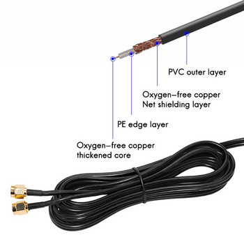 2.4G/5G двулентова антена с 6.5ft удължителен кабел 6DB магнитна основа безжична мрежова карта WIFI SMA антена