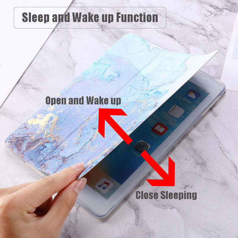 Marmora apdrukas magnēta futrālis iPad Pro 11 10,5 9,7 2017 2018 10,2 7th, 8th 2020 Smart Cover iPad Air 1 Mini 2 3 4 5 statīva futrālis
