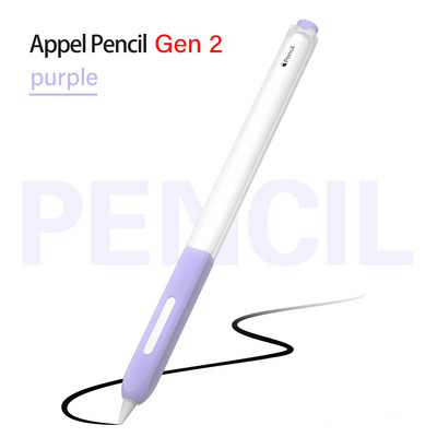 Husă colorată din silicon moale pentru Apple Pencil 2 Husă de protecție anti-cădere, anti-alunecare, pentru Apple Pencil 2nd Tablet Touch Pen