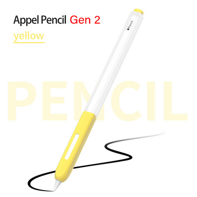 Husă colorată din silicon moale pentru Apple Pencil 2 Husă de protecție anti-cădere, anti-alunecare, pentru Apple Pencil 2nd Tablet Touch Pen