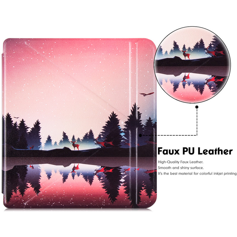 Plāns vāciņš Tolino Vision 6 e-lasītājam (2021. gada izlaidums) — augstākās kvalitātes PU ādas origami statīva vāciņš ar automātisko miega režīmu.