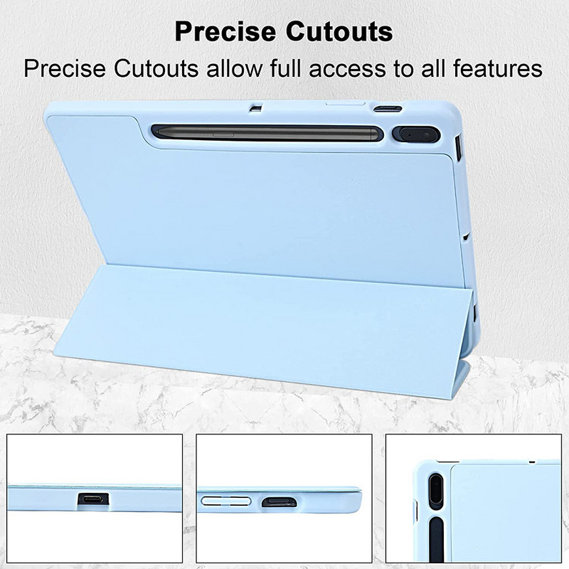 Trīskāršs korpuss Samsung Galaxy Tab S7 S8 5G 11 collu T870 X700 PU planšetdatora vāciņam Tab A8 X200 S6 Lite P610 viedajam statīva vāciņam
