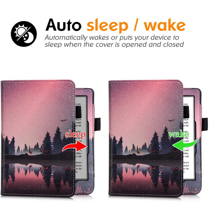 Husă cu suport AROITA pentru Kobo Clara HD - Husă de protecție inteligentă din piele PU cu curea de mână/Închidere magnetică/Auto Sleep/Wake