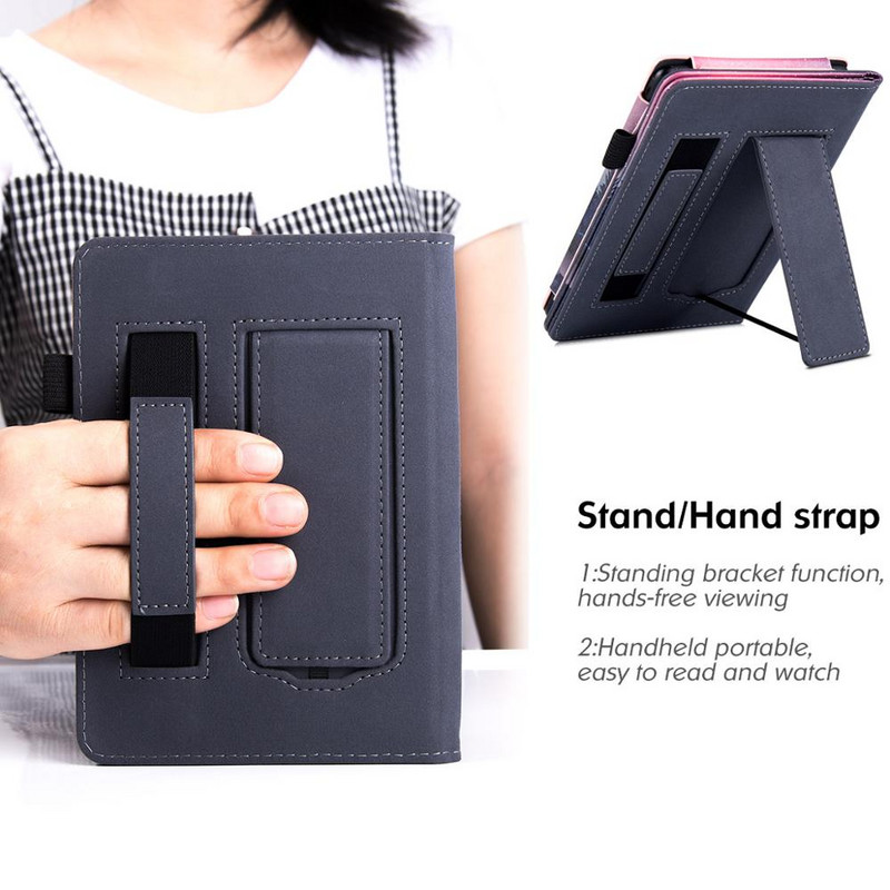 Husă cu suport AROITA pentru Kobo Clara HD - Husă de protecție inteligentă din piele PU cu curea de mână/Închidere magnetică/Auto Sleep/Wake