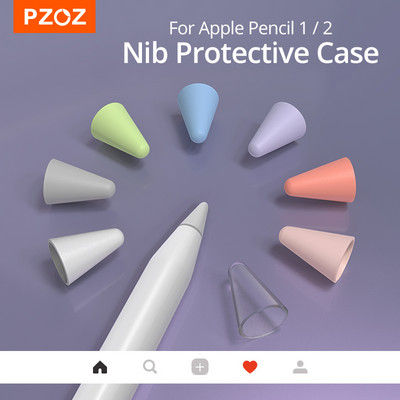 PZOZ 8gab Apple Pencil2 korpusam Pildspalvas punkta Stylus Penpoint Cover Silikona aizsargmaciņš Apple Pencil 1 2. aizsargmaciņam