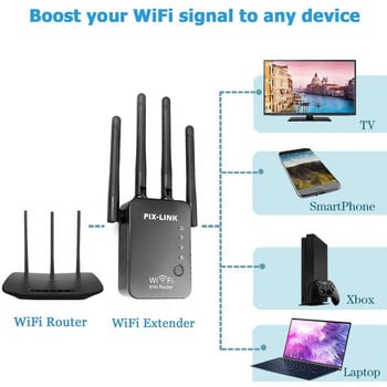 KEBIDU Long Range Extender 300 Mbps Ασύρματο WiFi Repeater Wi Fi Booster 2.4G Wi-Fi Wi-Fi Router Σημείο πρόσβασης