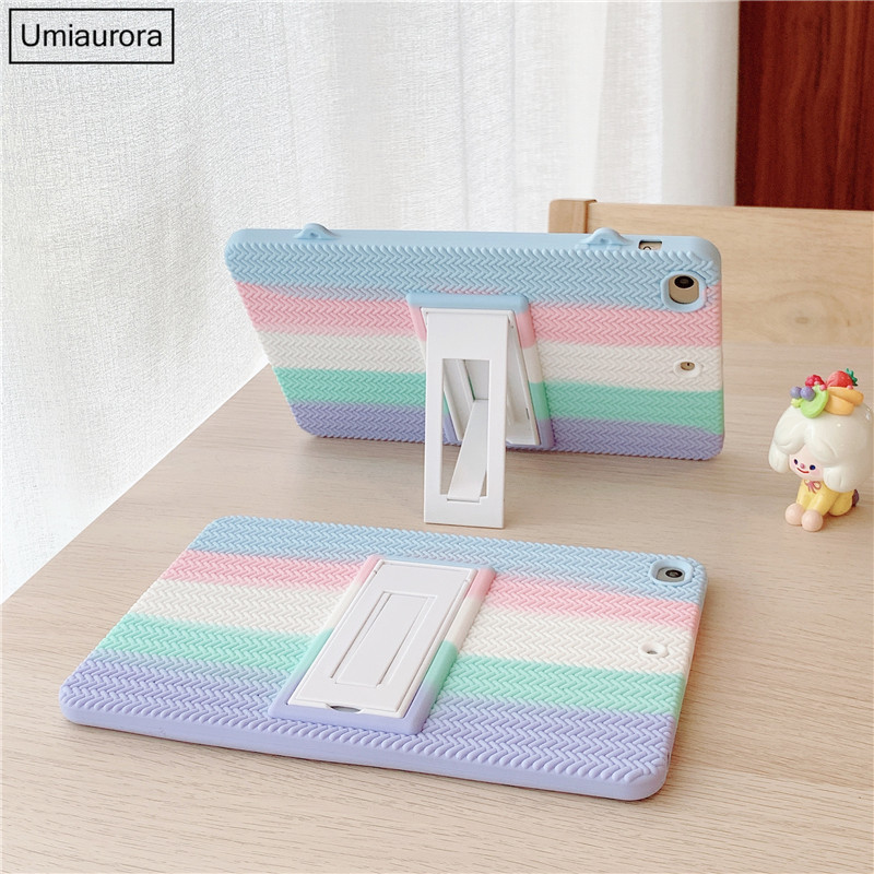 Dječja torbica Rainbow za iPad Mini 5 6 9.7 7th 8th 9th Gen 2021 Silicon Stand Tablet Cover za iPad Air 2 3 4 10.9 Pro 11 2020 Case
