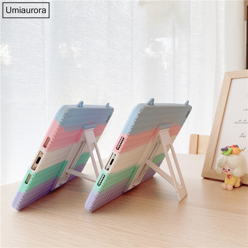 Dječja torbica Rainbow za iPad Mini 5 6 9.7 7th 8th 9th Gen 2021 Silicon Stand Tablet Cover za iPad Air 2 3 4 10.9 Pro 11 2020 Case