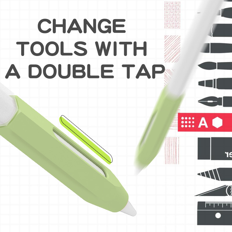 Μαλακή μολυβοθήκη σιλικόνης Συμβατή για Apple Pencil 2nd Matching Stylus Προστατευτικό κάλυμμα αντι-χαμένης θήκης μολυβοθήκη