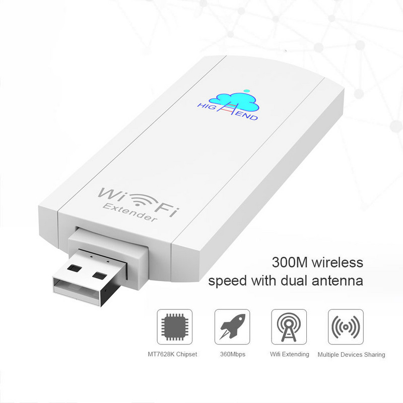 Wifi paplašinātājs USB Wifi atkārtotājs 300Mbps WiFi signāla paplašinātāja pastiprinātājs Bezvadu maršrutētājs liela diapazona Piemērots droniem PIXLINK