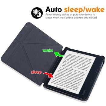 за калъф за електронни четеци Kobo Sage (8 инча, издаден през 2021 г.) - Капак за стойка от първокласна PU кожа Origami с автоматично заспиване/събуждане