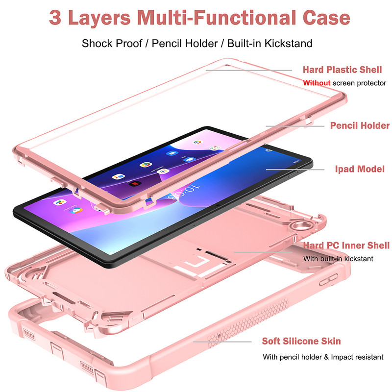 Lenovo Tab M10 HD FHD Plus M10 Plus Gen3 2022 teljes testű, nehéz ütésálló gyerek táblagép borítása TB-X606 X306 Fundashoz