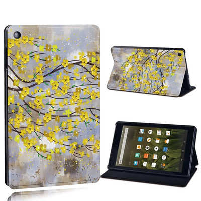 Dėklas Fire 7 5/7/9th Gen / HD 8 10 su alexa Printed Painting PU odos planšetinio kompiuterio stovo folijos dangteliu