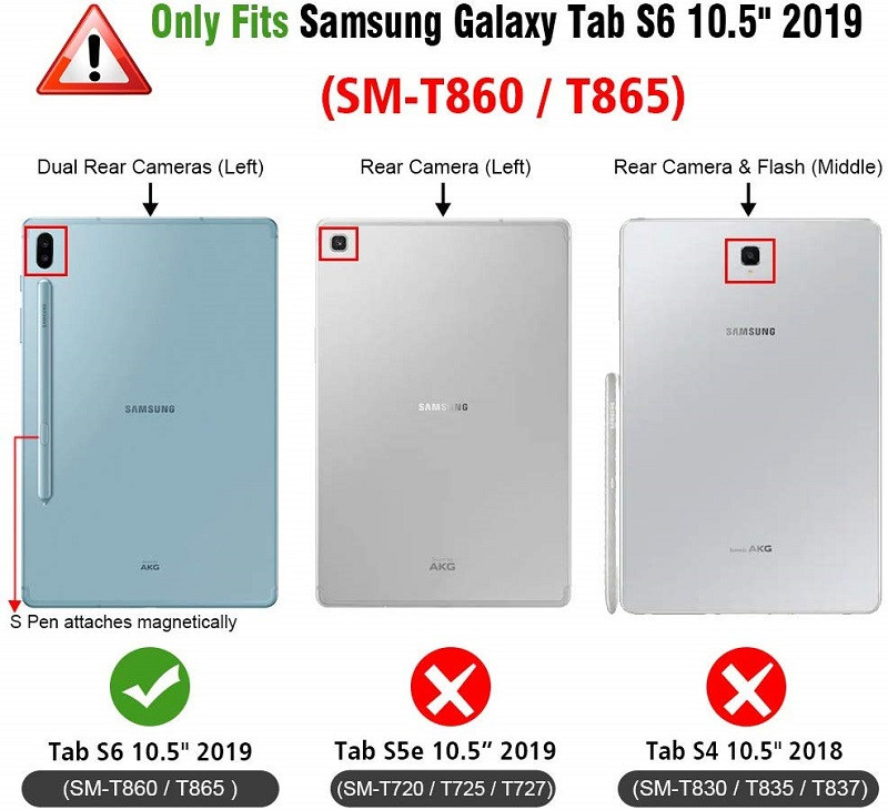 Θήκη για Samsung Galaxy Tab S6 10.5 SM-T860 SM-T865 2019 10.5" Smart δερμάτινο κάλυμμα βάσης για Galaxy Tab S6 10.5 T860 T865
