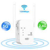 2.4G&5Ghz belaidis WiFi kartotuvas Wi-Fi signalo stiprintuvas 1200Mbps WiFi stiprintuvas 5G Wi-Fi ilgo nuotolio plėstuvo prieigos taškas