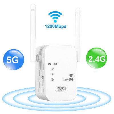 2.4G&5Ghz belaidis WiFi kartotuvas Wi-Fi signalo stiprintuvas 1200Mbps WiFi stiprintuvas 5G Wi-Fi ilgo nuotolio plėstuvo prieigos taškas