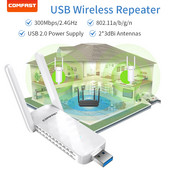 COMFAST USB Wifi Repeater 300M Wi-Fi Booster Signal 2.4G Wireless Extender 2 Antena Wifi Repiter Rază Lungă pentru Drone Extend