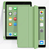 Funda Új ipad 9. generáció ceruzatartóval iPad 10,2 hüvelykes iPad 9 8 7 háromrészes állványos intelligens tok ipad air 5. generációhoz