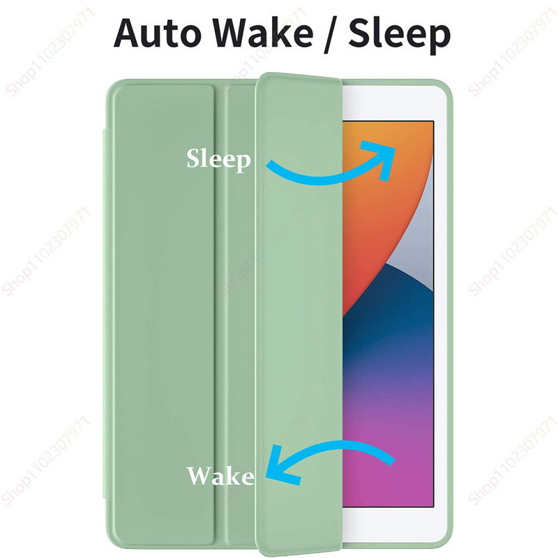 Funda Új ipad 9. generáció ceruzatartóval iPad 10,2 hüvelykes iPad 9 8 7 háromrészes állványos intelligens tok ipad air 5. generációhoz