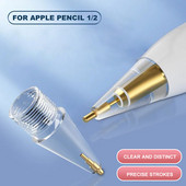 Átlátszó fém tollhegy csere az Apple Pencil 1. 2. generációs iPad Stylus 4.0 hegyes kétrétegű érintőképernyős tollhoz