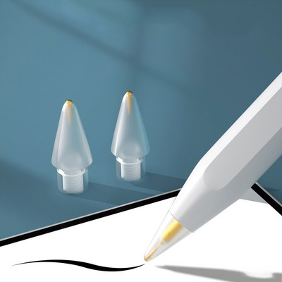 Átlátszó fém tollhegy csere az Apple Pencil 1. 2. generációs iPad Stylus 4.0 hegyes kétrétegű érintőképernyős tollhoz