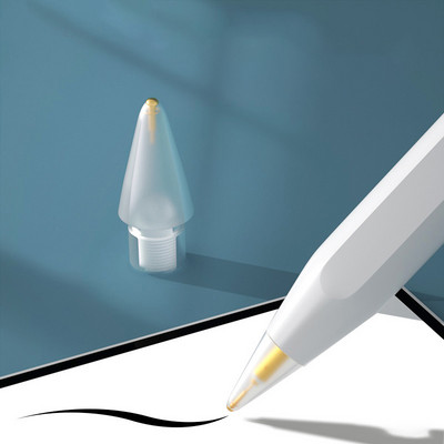 Átlátszó fém tollhegy csere az Apple Pencil 1. 2. generációs iPad Stylus 4.0 hegyes kétrétegű érintőképernyős tollhoz