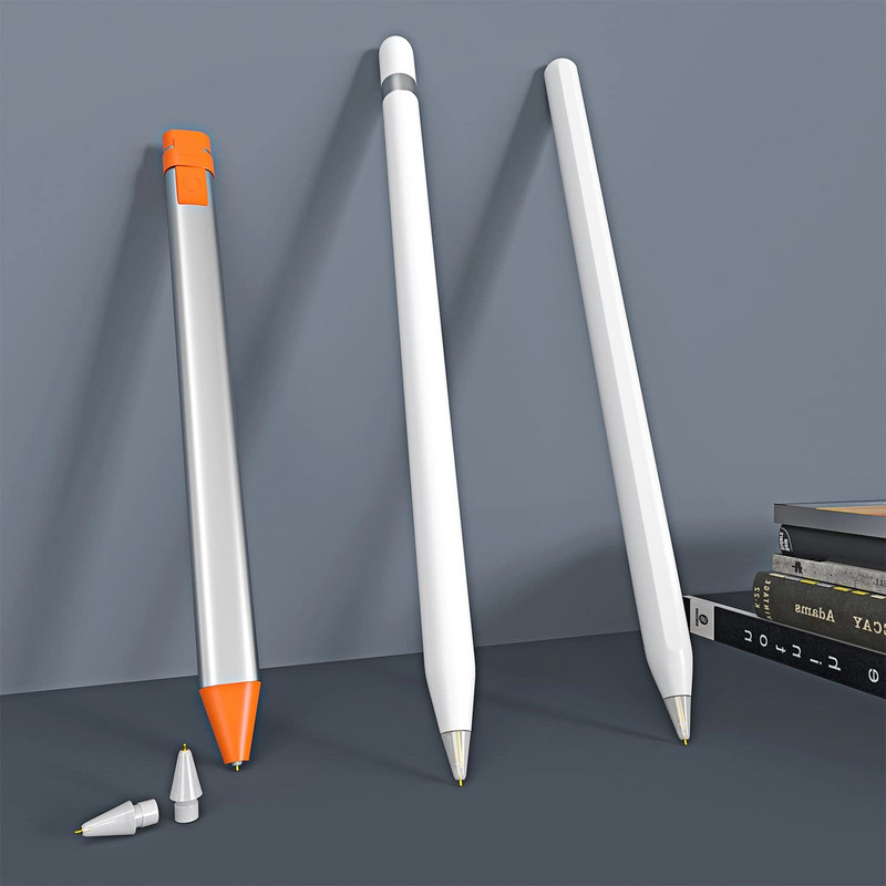 Átlátszó fém tollhegy csere az Apple Pencil 1. 2. generációs iPad Stylus 4.0 hegyes kétrétegű érintőképernyős tollhoz