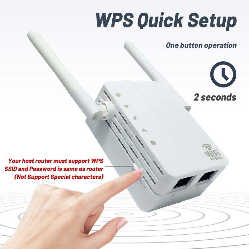 ZBT 2.4Ghz WiFi Repeater Vezeték nélküli 2.4G Wifi Extender Wi-Fi erősítő 300Mbps nagy hatótávú Wi-Fi jelerősítő WPS beállítás EU csatlakozó