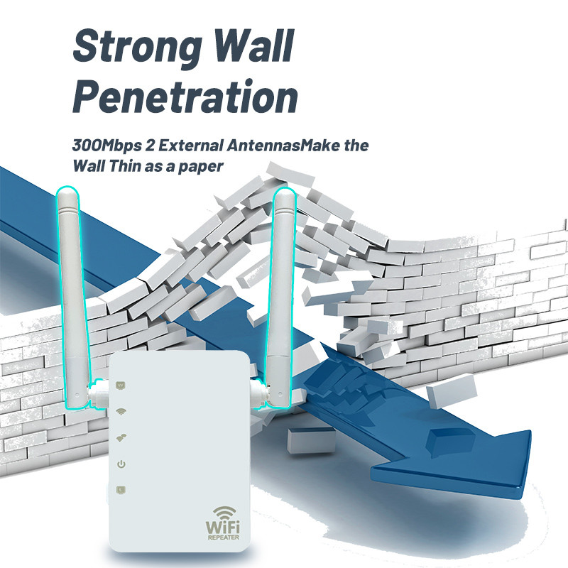 ZBT 2.4Ghz WiFi Repeater Vezeték nélküli 2.4G Wifi Extender Wi-Fi erősítő 300Mbps nagy hatótávú Wi-Fi jelerősítő WPS beállítás EU csatlakozó