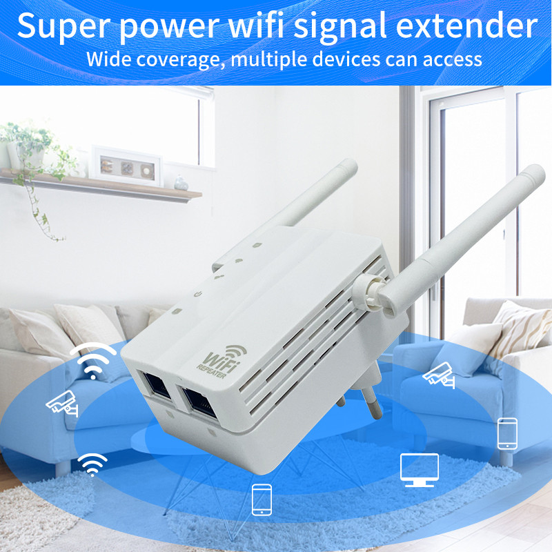 ZBT 2.4Ghz WiFi Repeater Vezeték nélküli 2.4G Wifi Extender Wi-Fi erősítő 300Mbps nagy hatótávú Wi-Fi jelerősítő WPS beállítás EU csatlakozó