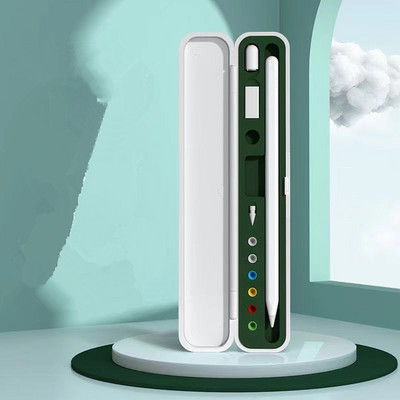 Paredzēts Apple Pencil Box 1/2 cietajam iPad zīmuļa futrālim, skārienpildspalvas vāciņam, uzglabāšanas kastītei, pārnēsājamam turētājam uzgaļa futrālim iPencil piederumi irbulis