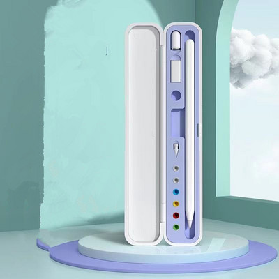 Paredzēts Apple Pencil Box 1/2 cietajam iPad zīmuļa futrālim, skārienpildspalvas vāciņam, uzglabāšanas kastītei, pārnēsājamam turētājam uzgaļa futrālim iPencil piederumi irbulis