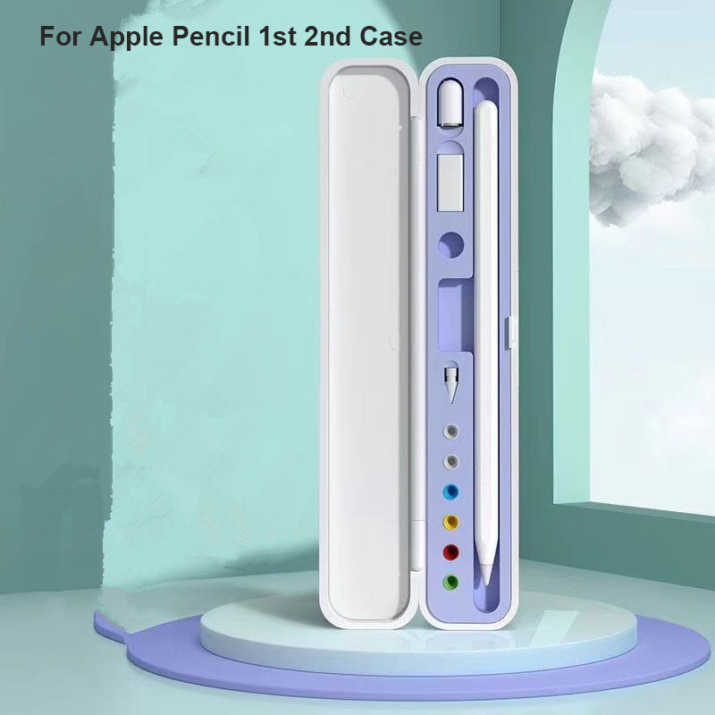 Paredzēts Apple Pencil Box 1/2 cietajam iPad zīmuļa futrālim, skārienpildspalvas vāciņam, uzglabāšanas kastītei, pārnēsājamam turētājam uzgaļa futrālim iPencil piederumi irbulis