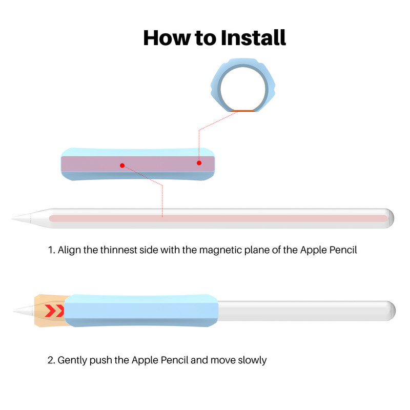 Tolltartó csúszásmentes védőborítás Apple Pencil 1/2 generációs tokhoz, szilikon markolatvédő védőburkolat Huawei M-tolltartóhoz
