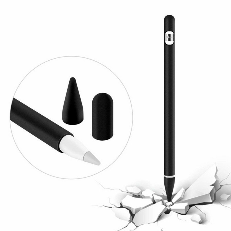 Mīksta silikona roktura uzmavas turētājs 1 gab. pretzaudēšanas kabeļa adaptera saite 2 gab. uzgaļu vāciņi Apple Pencil ipad piederumiem