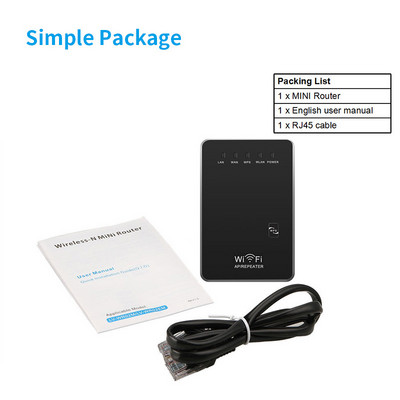 300Mbps mini vezeték nélküli router WiFi router átjátszó hatótávolságbővítő híd hozzáférési pont wi fi hatótávolságú roteador bővítő EU csatlakozó