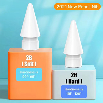 Накрайници за молив за Apple Pencil 1-во 2-ро поколение Двуслоен 2B и HB и тънък накрайник за Apple Pencil Nib, достатъчен за 5 години употреба