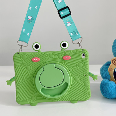 3D jauks vardes futrālis iPad 10.2 7/8/9. paaudze 2019/2020/2021 iPad Air 2022 10.9 ar salokāmu 360 grādu grozāmu roktura statīvu