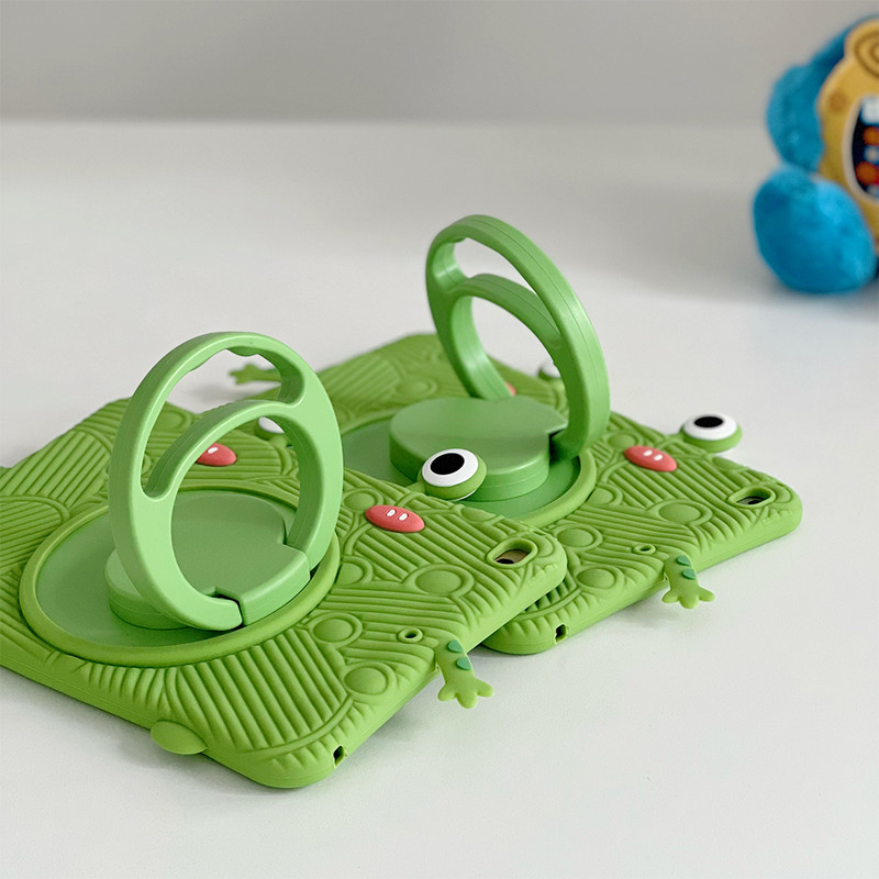 3D jauks vardes futrālis iPad 10.2 7/8/9. paaudze 2019/2020/2021 iPad Air 2022 10.9 ar salokāmu 360 grādu grozāmu roktura statīvu