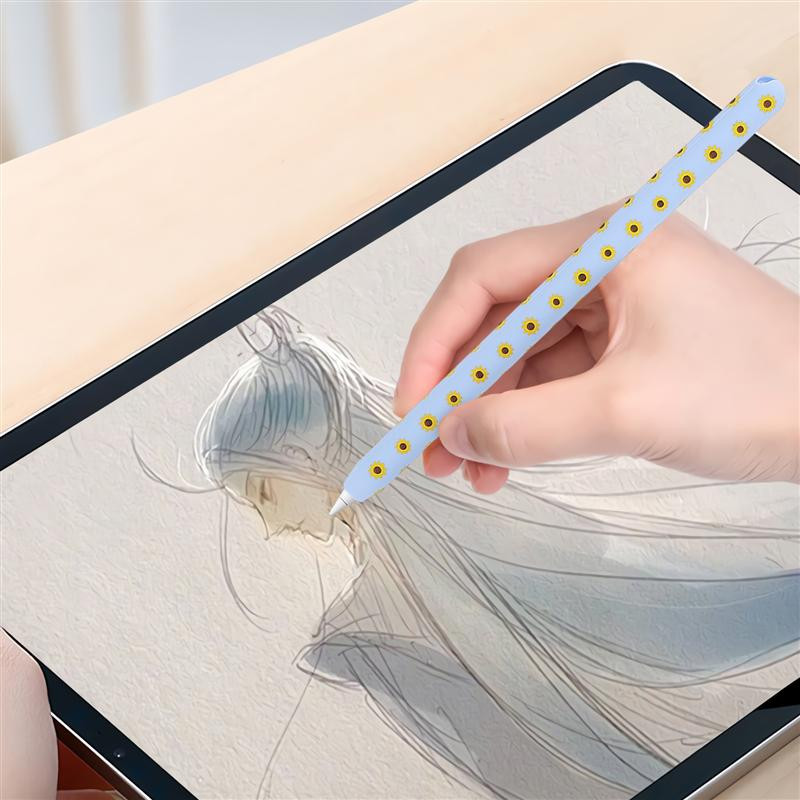 Silikónový ochranný kryt na pero s kvetinovým vzorom kompatibilný s Apple Pencil 2