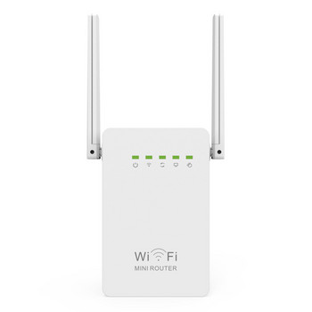 Ασύρματος δρομολογητής WIFI Repeater 300Mbps Διπλής κεραίας Ενίσχυση εύρους σήματος Επέκταση δικτύου Wi-fi 802.11N Δίκτυο ΕΕ/ΗΠΑ/Η.Β./Αυστρία Βύσμα τοίχου