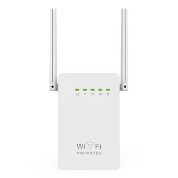 Ασύρματος δρομολογητής WIFI Repeater 300Mbps Διπλής κεραίας Ενίσχυση εύρους σήματος Επέκταση δικτύου Wi-fi 802.11N Δίκτυο ΕΕ/ΗΠΑ/Η.Β./Αυστρία Βύσμα τοίχου