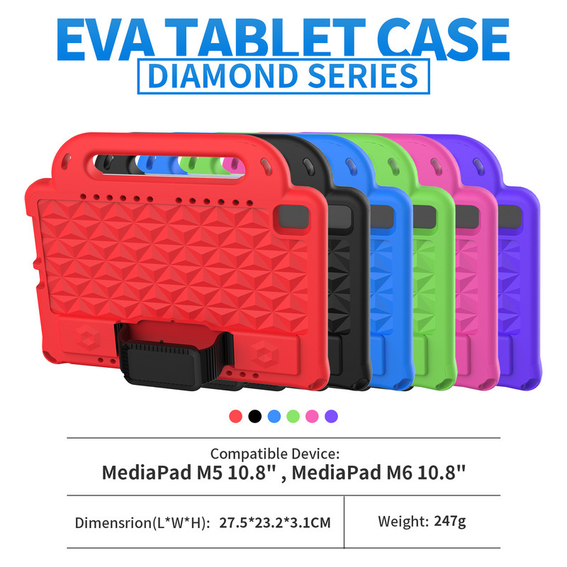 M5 10.8 CMR-AL09/W09/W19 Tablet Cover Kids EVA Strap Stand Case za Huawei Mediapad M6 10.8 2019 JSCM-AL09/W09 Shell Funda #C