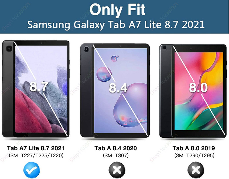 Za Samsung Galaxy Tab A7 Lite 8,7 inča SM-T225/T220/T227 tanka lagana pametna torbica trostruka stalka za Galaxy Tab A7 Lite
