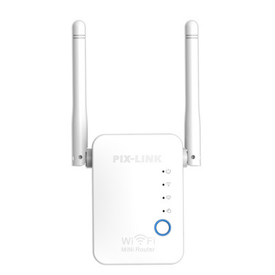 PIXLINK vezeték nélküli mini router WiFi átjátszó hozzáférési pont mód Antenna Booster 2.4G erősítő nagy hatótávolságú jel Wi-Fi bővítő