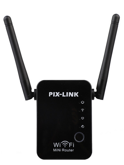 PIXLINK vezeték nélküli mini router WiFi átjátszó hozzáférési pont mód Antenna Booster 2.4G erősítő nagy hatótávolságú jel Wi-Fi bővítő