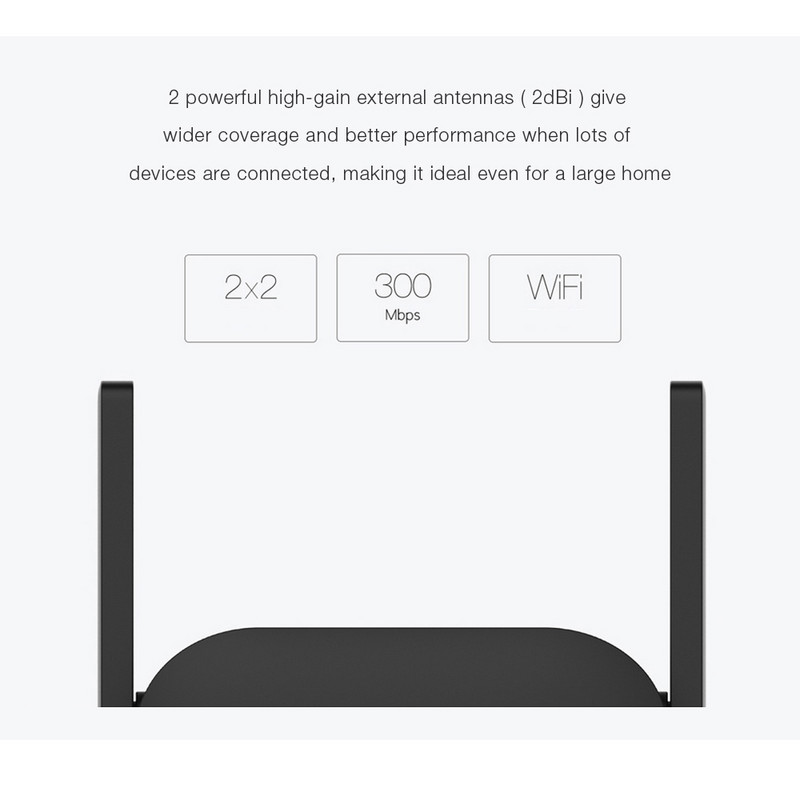 Globális verzió Xiaomi WiFi Router Erősítő Pro Router 300M Hálózati bővítő Repeater Power Extender Roteador 2 Antenna Kezdőlap