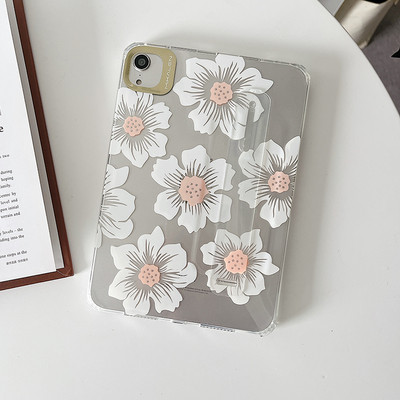 iPad Mini 6 tokhoz Fashion Leopard Print csuklópánt tartó Hátsó borító iPad Mini6 átlátszó ütésálló szilikon tabletta hüvely